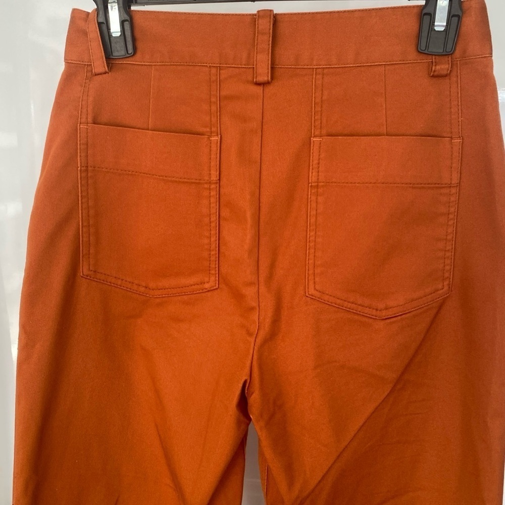 Derek Lam 10 Crosby Therese Cropped Straight Leg Trouser Pants cinnamon D-17 - Picture 6 of 10